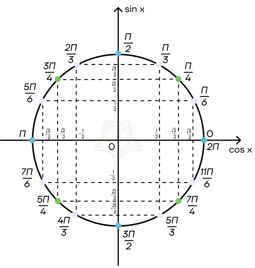 Точки тригонометрического круга